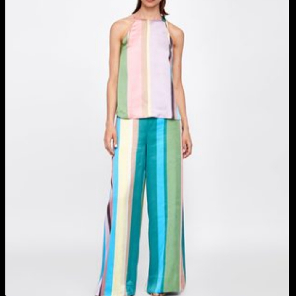 🌹🆕️Zara size XS Striped Tank w/Palazzo Pants